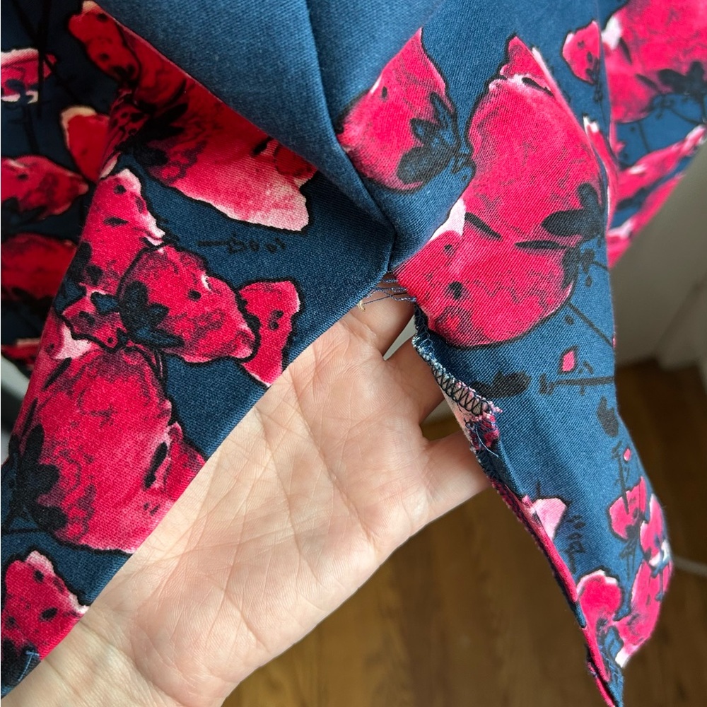 Lindy Bop Vanessa Navy and Pink Floral Midi Dress - Picture 9 of 9